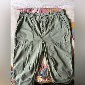 Free People Cadet Pull On Jogger Size Medium Washed Olive Green High Waist